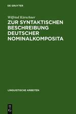 Zur syntaktischen Beschreibung deutscher Nominalkomposita: auf der Grundlage generativer Transformationsgrammatiken