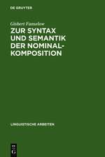 Zur Syntax und Semantik der Nominalkomposition: ein Versuch praktischer Anwendung der Montague-Grammatik auf die Wortbildung im Deutschen