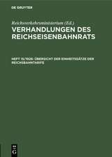 Übersicht der Einheitssätze der Reichsbahntarife