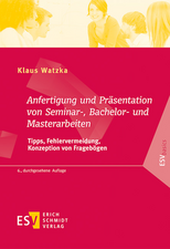 Anfertigung und Präsentation von Seminar-, Bachelor- und Masterarbeiten