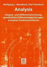 Analysis: Integral- und Differentialrechnung, gewöhnliche Differentialgleichungen, komplexe Funktionentheorie