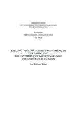 Katalog Ptolemäischer Bronzemünzen der Sammlung des Instituts für Altertumskunde der Universität zu Köln