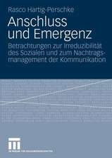 Anschluss und Emergenz: Betrachtungen zur Irreduzibilität des Sozialen und zum Nachtragsmanagement der Kommunikation