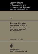 Resource Allocation and Division of Space: Proceedings of an International Symposium Held at Toba Near Nagoya, Japan 14–17 December, 1975