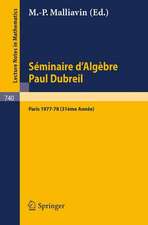 Séminaire d'Algèbre Paul Dubreil: Proceedings. Paris 1977-78 (31ème Année)