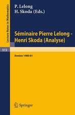 Séminaire Pierre Lelong - Henri Skoda (Analyse) Années 1980/81.: et Colloque de Wimereux, Mai 1981, 