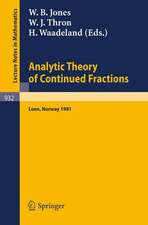 Analytic Theory of Continued Fractions