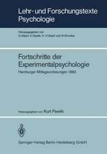 Fortschritte der Experimentalpsychologie: Hamburger Mittagsvorlesungen 1983