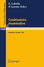 Combinatoire enumerative: Proceedings of the 