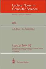 Logic at Botik '89: Symposium on Logical Foundations of Computer Science, Pereslavl-Zalessky, USSR, July 3-8, 1989, Proceedings