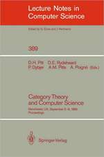 Category Theory and Computer Science: Manchester, UK, September 5-8, 1989. Proceedings