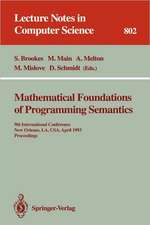 Mathematical Foundations of Programming Semantics