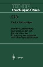 Reaktive Abscheidung von Metalloxiden auf Polycarbonat zur Erzeugung transparenter Verschleißschutzschichten