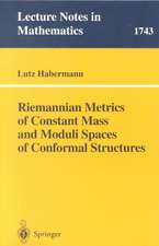 Riemannian Metrics of Constant Mass and Moduli Spaces of Conformal Structures