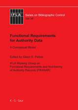 Functional Requirements for Authority Data: A Conceptual Model