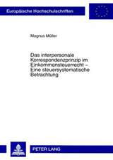 Das Interpersonale Korrespondenzprinzip Im Einkommensteuerrecht - Eine Steuersystematische Betrachtung