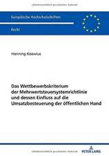 Das Wettbewerbskriterium der Mehrwertsteuersystemrichtlinie und dessen Einfluss auf die Umsatzbesteuerung der oeffentlichen Hand