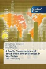 A Profile Characteristics of Small and Micro Enterprises in Voi, Kenya