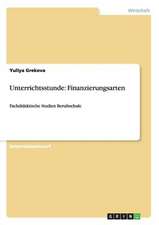 Unterrichtsstunde: Finanzierungsarten