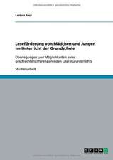 Leseförderung von Mädchen und Jungen im Unterricht der Grundschule