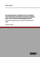 Die Zinsschranke im Rahmen der Investition eines deutschen Immobiliensondervermögens über eine Immobilienkapitalgesellschaft