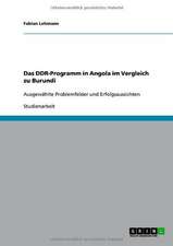 Das DDR-Programm in Angola im Vergleich zu Burundi