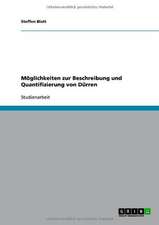 Möglichkeiten zur Beschreibung und Quantifizierung von Dürren