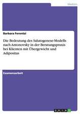 Die Bedeutung des Salutogenese-Modells nach Antonovsky in der Beratungspraxis bei Klienten mit Übergewicht und Adipositas