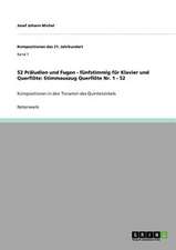 52 Präludien und Fugen - fünfstimmig für Klavier und Querflöte: Stimmauszug Querflöte Nr. 1 - 52