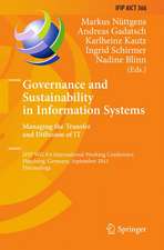 Governance and Sustainability in Information Systems. Managing the Transfer and Diffusion of IT: IFIP WG 8.6 International Working Conference, Hamburg, Germany, September 22-24, 2011, Proceedings