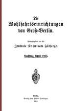 Die Wohlfahrtseinrichtungen von Groß-Berlin: Nachtrag April 1913