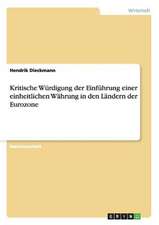 Kritische Würdigung der Einführung einer einheitlichen Währung in den Ländern der Eurozone