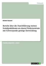 Bericht über die Durchführung meines Sozialpraktikums an einem Förderzentrum mit Schwerpunkt geistige Entwicklung