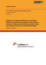 Analysis of Cultural Differences and their Effects on Marketing Products in the United States of America and Germany with a Focus on Cultural Theories of Hall and Hofstede