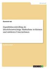 Liquiditätscontrolling als überlebenswichtige Maßnahme in kleinen und mittleren Unternehmen