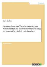 Untersuchung der Vorgehensweise von Konsumenten zur Informationsbeschaffung im Internet bezüglich Urlaubsreisen