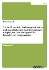 Problematik der Inklusion von Kindern und Jugendlichen mit Beeinträchtigungen im Sport