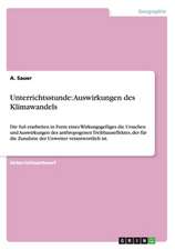 Unterrichtsstunde: Auswirkungen des Klimawandels