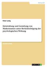 Entwicklung und Gestaltung von Markennamen unter Berücksichtigung der psychologischen Wirkung