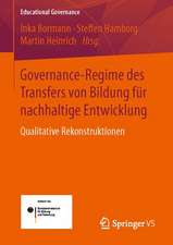 Governance-Regime des Transfers von Bildung für nachhaltige Entwicklung: Qualitative Rekonstruktionen