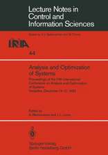 Analysis and Optimization of Systems: Proceedings of the Fifth International Conference on Analysis and Optimization of Systems Versailles, December 14–17, 1982