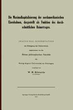 Die Maximalkapitalisierung der nordamerikanischen Eisenbahnen, dargestellt als Funktion des durchschnittlichen Reinertrages