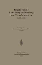 Regeln für die Bewertung und Prüfung von Transformatoren (R.E.T. 1923)