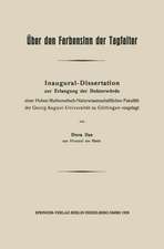 Über den Farbensinn der Tagfalter: Inaugural-Dissertation zur Erlangung der Doktorwürde einer Hohen Mathematisch-Naturwissenschaftlichen Fakultät der Georg August-Universität zu Göttingen vorgelegt