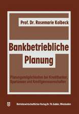 Bankbetriebliche Planung: Planungsmöglichkeiten bei Kreditbanken, Sparkassen u. Kreditgenossenschaften