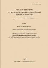 Aufstellung und Vergleich von Variance-within- und Variance-between-Kurven von Garnen, die nach verschiedenen Spinnverfahren hergestellt werden