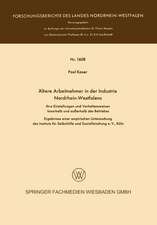 Ältere Arbeitnehmer in der Industrie Nordrhein-Westfalens: Ihre Einstellungen und Verhaltensweisen innerhalb und außerhalb des Betriebes