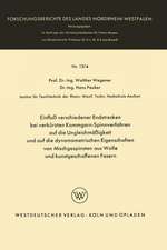 Einfluß verschiedener Endstrecken bei verkürzten Kammgarn-Spinnverfahren auf die Ungleichmäßigkeit und auf die dynamometrischen Eigenschaften von Mischgespinsten aus Wolle und kunstgeschaffenen Fasern