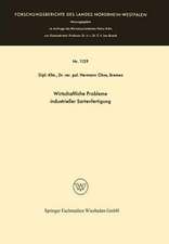 Wirtschaftliche Probleme industrieller Sortenfertigung: 1. Band / 2. Band