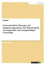 Unterschiedliche Planungs- und Budgetierungsansätze. Ihre Bedeutung für ein zeitgemäßes und aussagekräftiges Controlling